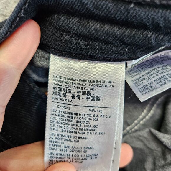 Levis Jeans Womens Size 24 Black Denim Wedgie Straight Button Fly‎ Mid Rise - Picture 9 of 13